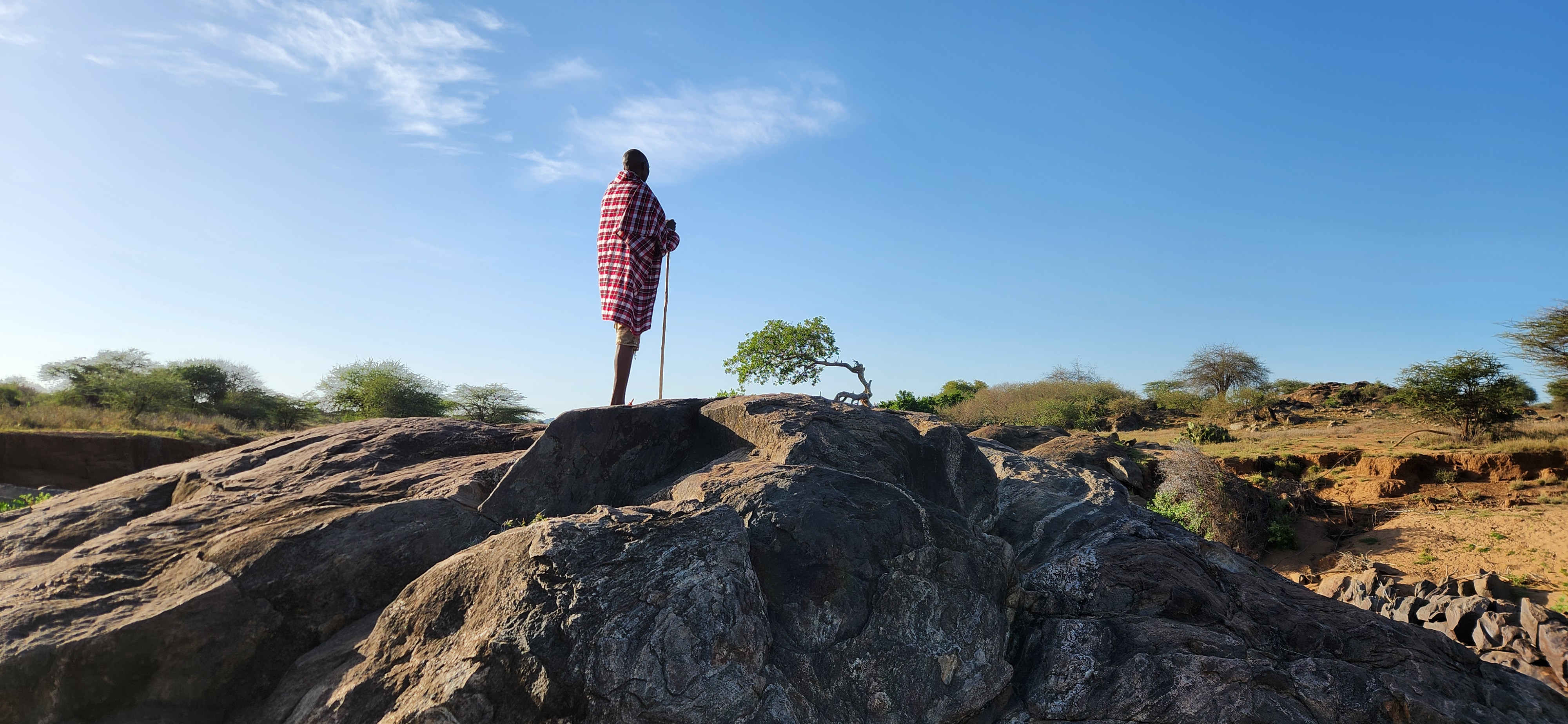 Sam sur ses terres Maasaï